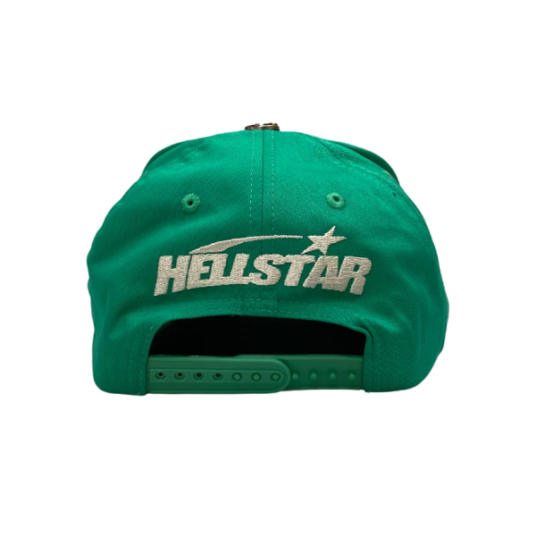 Hellstar OG Rhinestones Logo Snapback Hat Green